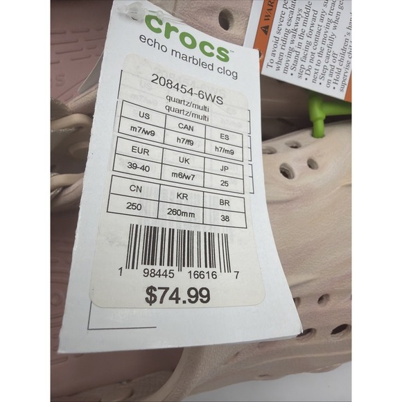Crocs Echo Marbled Clogs Quartz Womens Size 9 / Men's Size 7 NWT - Picture 8 of 8